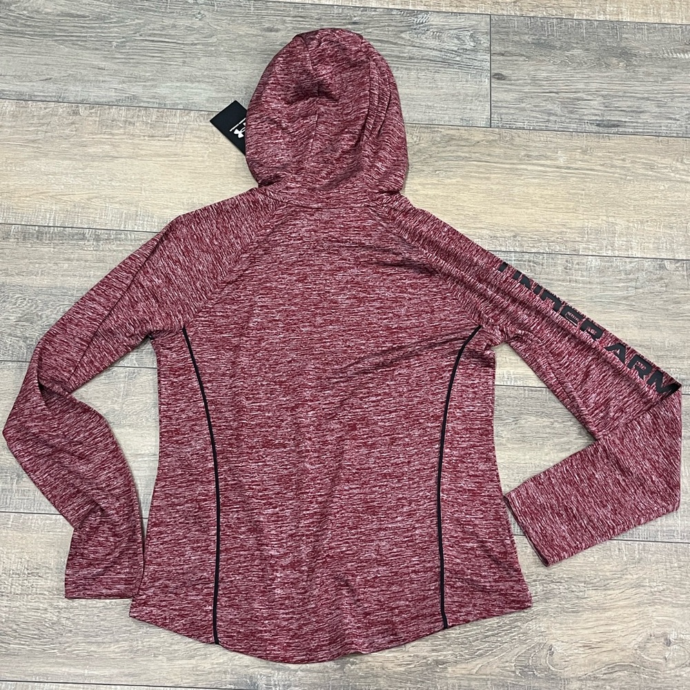 Under Armour Hooded Top New Size Medium Burgundy/Black - Picture 8 of 9